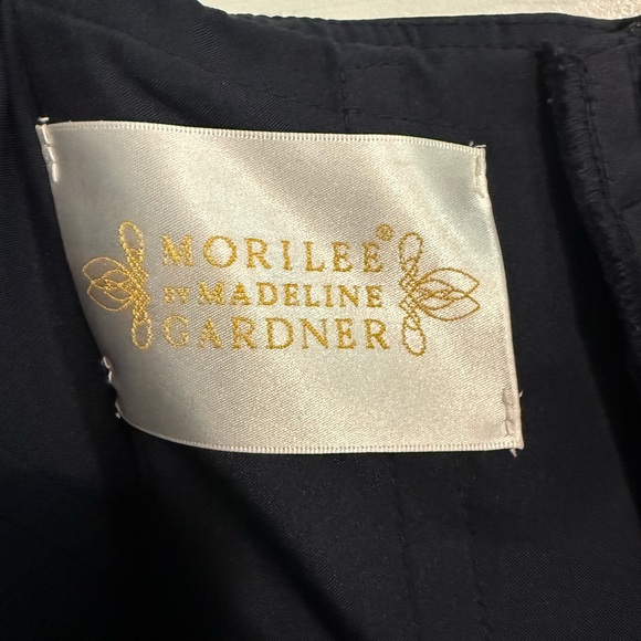 Chic Strapless Navy Blue  Dress w/ beaded belt - Picture 6 of 9